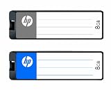 HP c310w 8 GB Label USB 2.0 Drive - 2 Pack -  P-FD8GX2HP310BG-EF (Blue and Gray)