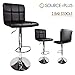 2 Swivel Black Elegant PU Leather Modern Adjustable Hydraulic Bar Stool Barstool