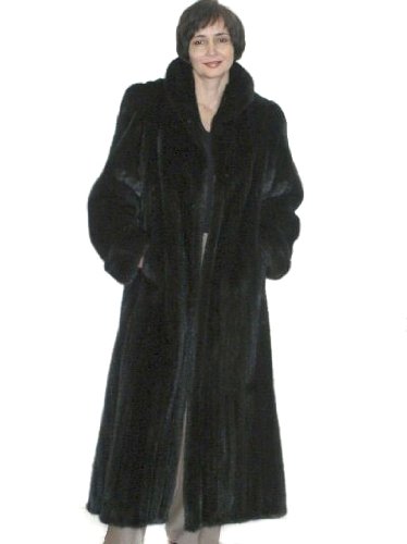 Classic Full Length Natural Mink Coat w/Wing Collar