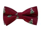 100% Silk Woven Christmas Tree Self-Tie Bow Tie