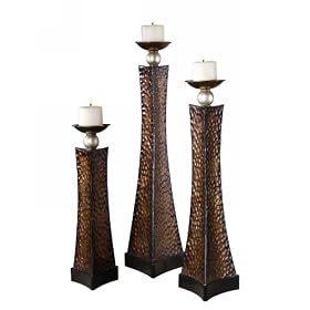 BENTLEY, CANDLEHOLDERS, SET 3 by Carolyn Kinder