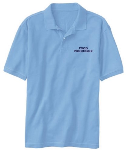 Polo Box Light Blue Food Processor Simple Embroid Occupations