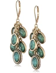 Napier Gold-Tone Green Shaky Drop Earrings