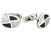 Sterling silver cufflinks with onyx and mother of pearl