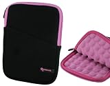 rooCASE Super Bubble Neoprene Sleeve Case for Amazon Kindle Wireless Reading Device with 6" Display 3G + Wi-Fi (3rd Generation and Latest Generation) (Black / Pink)