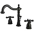 Kingston Brass KB1975AX Heritage Widespread Lavatory Faucet with Metal Cross Handle, Oil Rubbed Bronze