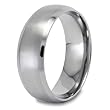 Domed Brushed Finish Titanium Ring (8mm) - Sizes 7-13