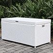 Wicker Lane ORI003-B Wicker Storage Deck Box, White