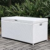 Wicker Lane ORI003-B Wicker Storage Deck Box, White