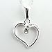 Swarovski Crystal Open Heart Sterling Silver Pendant Diamond Cut Open Curb Chain Necklace Italy 16, 18, 20, 22 Inch
