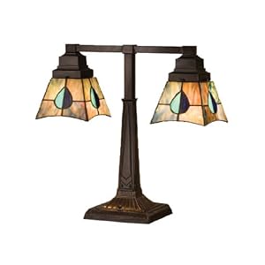 19.5 Inch H Mackintosh Leaf 2 Light Desk Lamp Table Lamps by Meyda