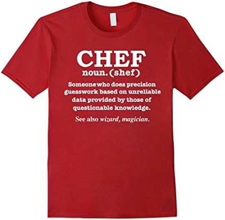 Men's Funny Chef Definition T-shirt Culinary School Artists Cooks Large Cranberry