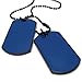 KONOV Army Style 2pcs Dog Tag Pendant Men's Necklace Chain, Blue