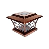 Pine Top 511-0010 2-Light LED Solar-Powered Plastic Fence-Post Cap, Copper