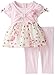 Youngland Baby Girls' Knit to Woven Floral Dress and Legging Set