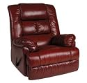 Swivel Rocker Recliner Burgundy Leather
