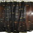 2 Organza Black Embroidered Sari Curtains Drapes Panel 92" Tabs SB