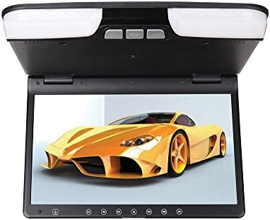 iVecle TU-156 Super Slim Roof Monitor with Built-in DVD Player, 15.6-Inch TFT-LCD High Resolution / LED / HD Display Screen, Built-in IR &amp; FM Transmitter / Loudspeakers (Black)