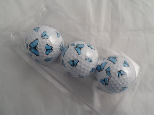 Blue Butteryfly Novelty Golf Ball 3 ct Pack