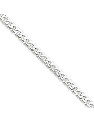 3.9mm, 14 Karat White Gold, Flat Curb Chain - 18 inch