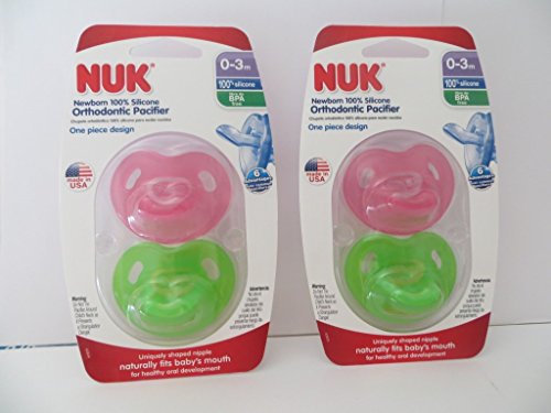 Nuk Orthostar Soft ORTHODONTIC Pacifiers Girl 0-3 Months Newborn BPA Free COLORS MAY VARY NEW NUK SIZE