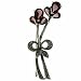 Jewelry : Sterling Silver Amethyst cz and Genuine Marcasite Bow Flower Pin