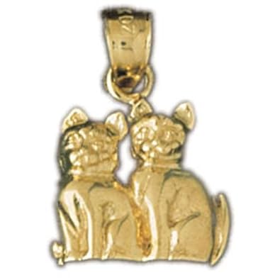 Cheap Girls Jewelry Dazzlers Solid 14k Gold 3 Dimensional Cats Charm Pendant Available in three colors from jewelsberry (weights: 6.5 grams only) For Sale