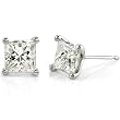 4ct TW Certified Princess Diamond Stud Earrings in Platinum