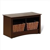Prepac Twin Cubbie Bench, Espresso