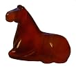 Miniature sitting horse - handcarved semi precious agate stone