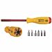 Wiha 38007 Multi-Bit Screwdriver, Slotted, Phillips and Square Drivers Set, 1000 Volt