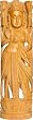 Hindu Goddess Lakshmi Figurines Wood Carving 15 x 4.5 inches (woodlaxmi012)
