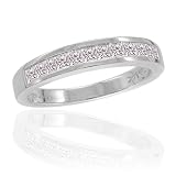 14K White Gold 1/4 ct. Princess Cut Diamond Wedding Band