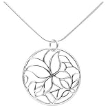 Sterling Silver Butterfly Design Pendant, 18" ~ Amazon.com Collection