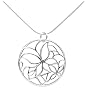 Sterling Silver Butterfly Design Pendant, 18"