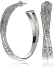 Anna Beck Designs "Timor" Sterling Silver Large Twisted Hoop Earrings