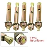 M6 x 60mm Hex Nut Sleeve Expansion Anchor Screws 5 Pcs