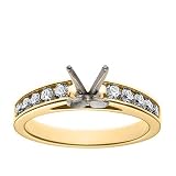 14k Yellow Gold Channel Set Round Brilliant Diamond Engagement Ring Setting (1/2 ct tw, I, I1)