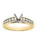 18k Yellow Gold Channel Set Round Brilliant Diamond Engagement Ring Setting (1/2 ct tw, I, I1)