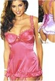 Romantic Charmeuse and Chiffon Ruffled Lace Baby Doll - Lilac/Pink or Mango/Red