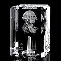 Laser Sculptures George Washington, First in the Presidents Series from Laser Light Creations Paperweight
