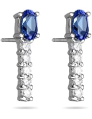 1/4 (0.21-0.27) Cts Diamond & 0.63 Cts Tanzanite Earrings in 14K White Gold