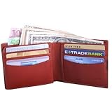 Leatherbay Double Fold Wallet with Croc - Cognac