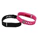 Henoda 2PCS Large Replacement Wristband for Fitbit Flex Bracelet Bands Activity Tracker with Clasps(Black + Pink, Large)
