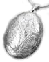 Huge Sterling Silver Near 2" Large Oval Locket Pendant