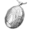 Huge Sterling Silver Near 2" Large Oval Locket Pendant