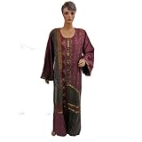 LongCaftansTunicsWomensCottonEveningDressPurpleResortWearKaftanXl