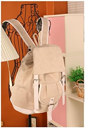 Beauty Life Girls' Casual Cute Style Canvas Backpack/ Handbag/ Schoolbag (White-White)