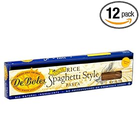 De Boles Pasta Rice Spaghetti, 8-Ounce Boxes (Pack of 12)
