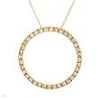 Circle Necklace With 0.50ctw Genuine Clean Diamonds Beautifully Crafted in Yellow Gold Length 18in